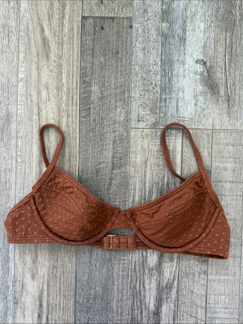 L Space Underwire Bikini Top in Rust Brown